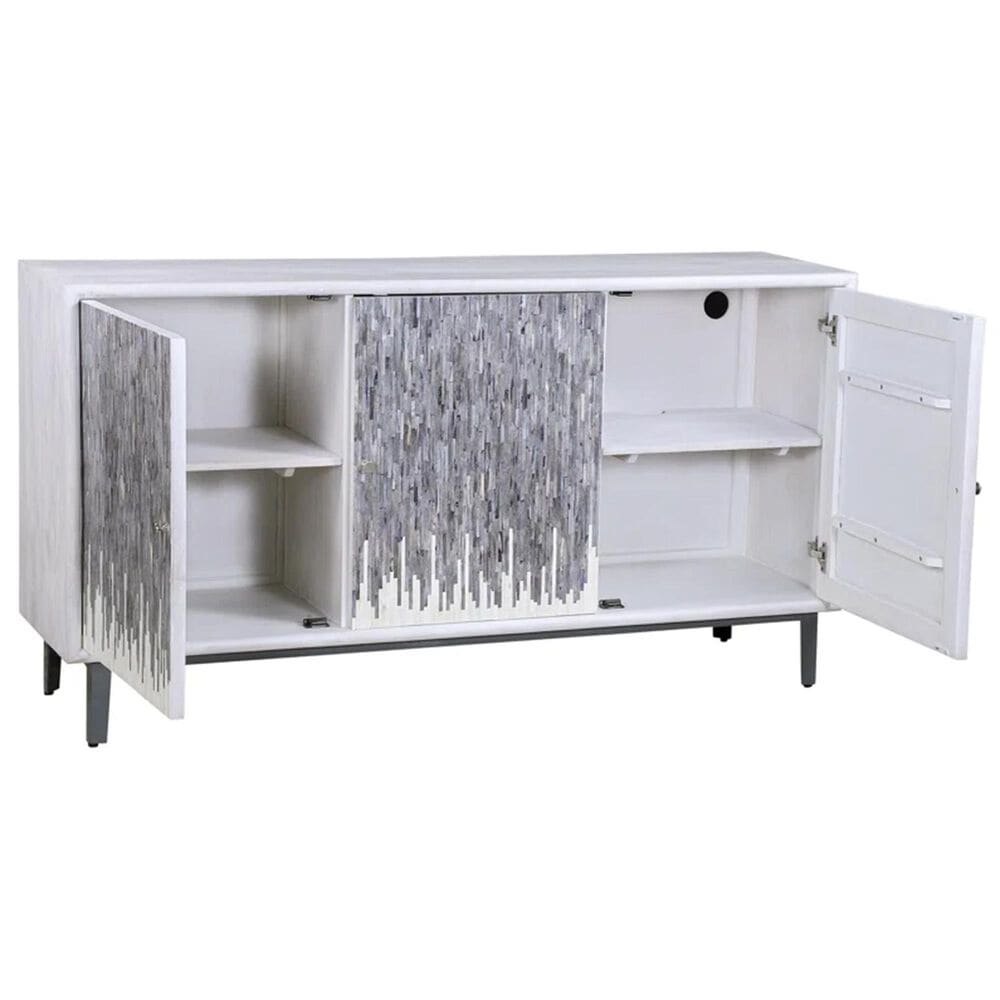 Richlands Furniture Alaric 3-Door Credenza in Whitewash, , large