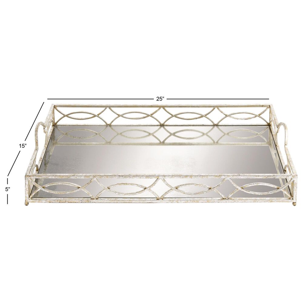 Maple and Jade Metal Glam Tray in Silver, , large