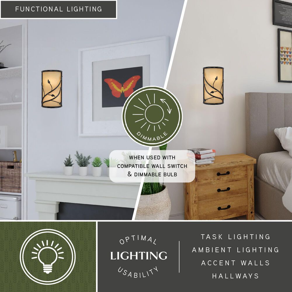 Vaxcel Vine 2-Light Wall Sconce in Oil Shale, , large