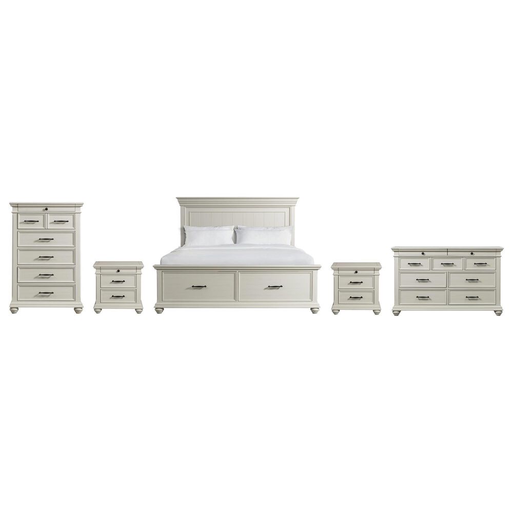 Mayberry Hill Slater King Storage Bed with Dresser, Chest, and Two Nightstands in White, , large