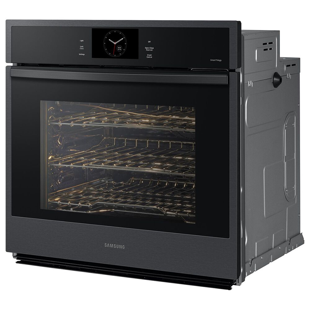 Samsung 30&quot; Smart Single Wall Oven With Steam Cook in Matte Black Steel, , large