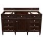 James Martin Vanities Brittany 60" Single Bathroom Vanity in Burnished Mahogany with 3 cm Victorian Silver Quartz Top and Rectangular Sink, , large