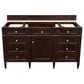 James Martin Vanities Brittany 60" Single Bathroom Vanity in Burnished Mahogany with 3 cm Victorian Silver Quartz Top and Rectangular Sink, , large