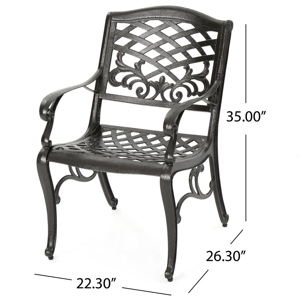 Hearth and Haven Phoenix Outdoor Dining Chair in Bronze &#40;Set of 2&#41;, , large