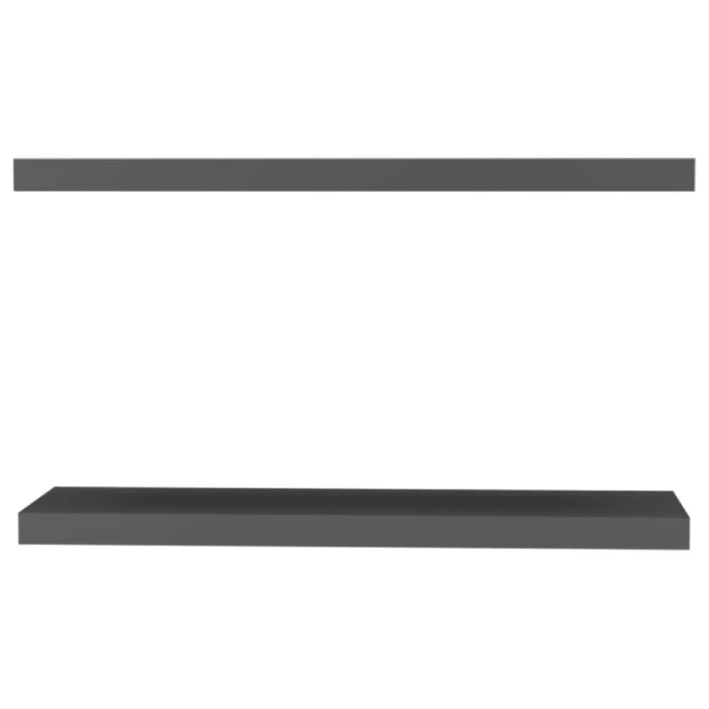 Hearth and Haven Ecco32" Floating Wall Shelf with Space-Saving Design in Gray (Set of 2), , large