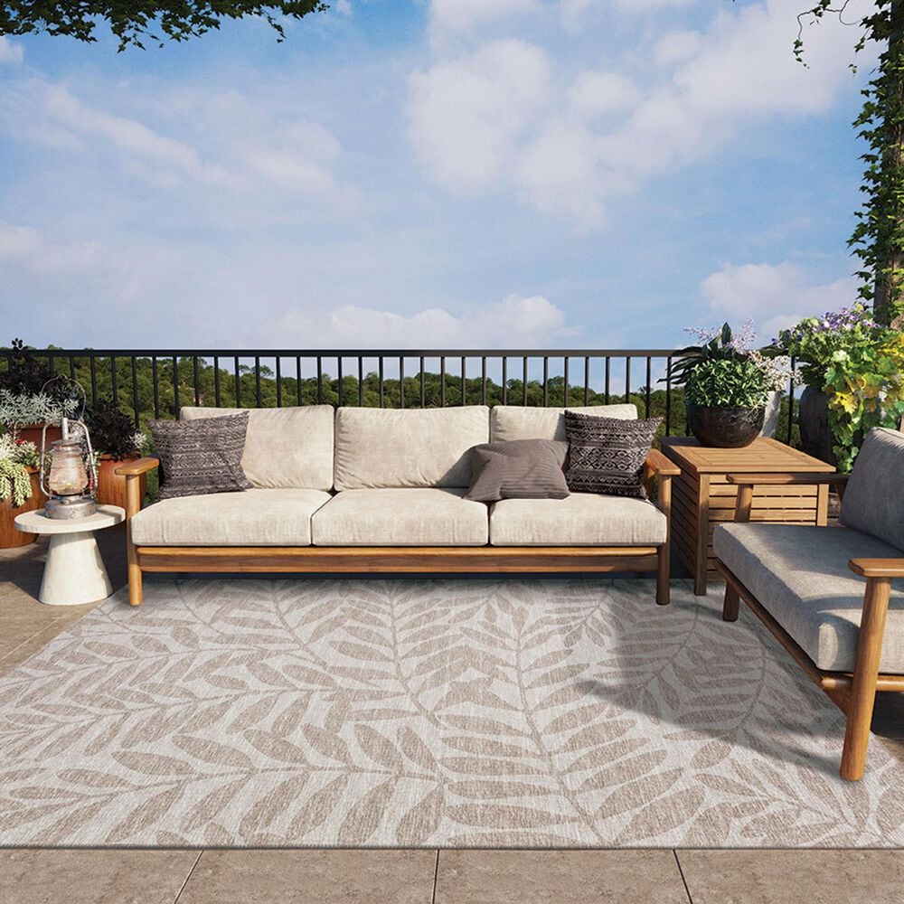Dalyn Rug Company Sedona Floral 8&#39; x 10&#39; Putty Indoor/Outdoor Area Performance Rug, , large