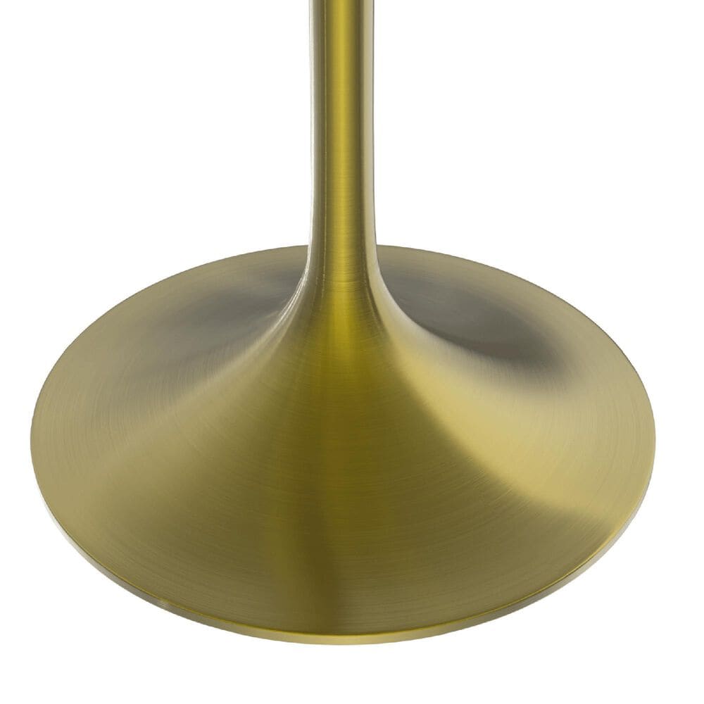 Leisuremod LeisureMod Verve Collection 48 Round Dining Table, Brushed Gold Base with Sintered Stone Grey Top, , large