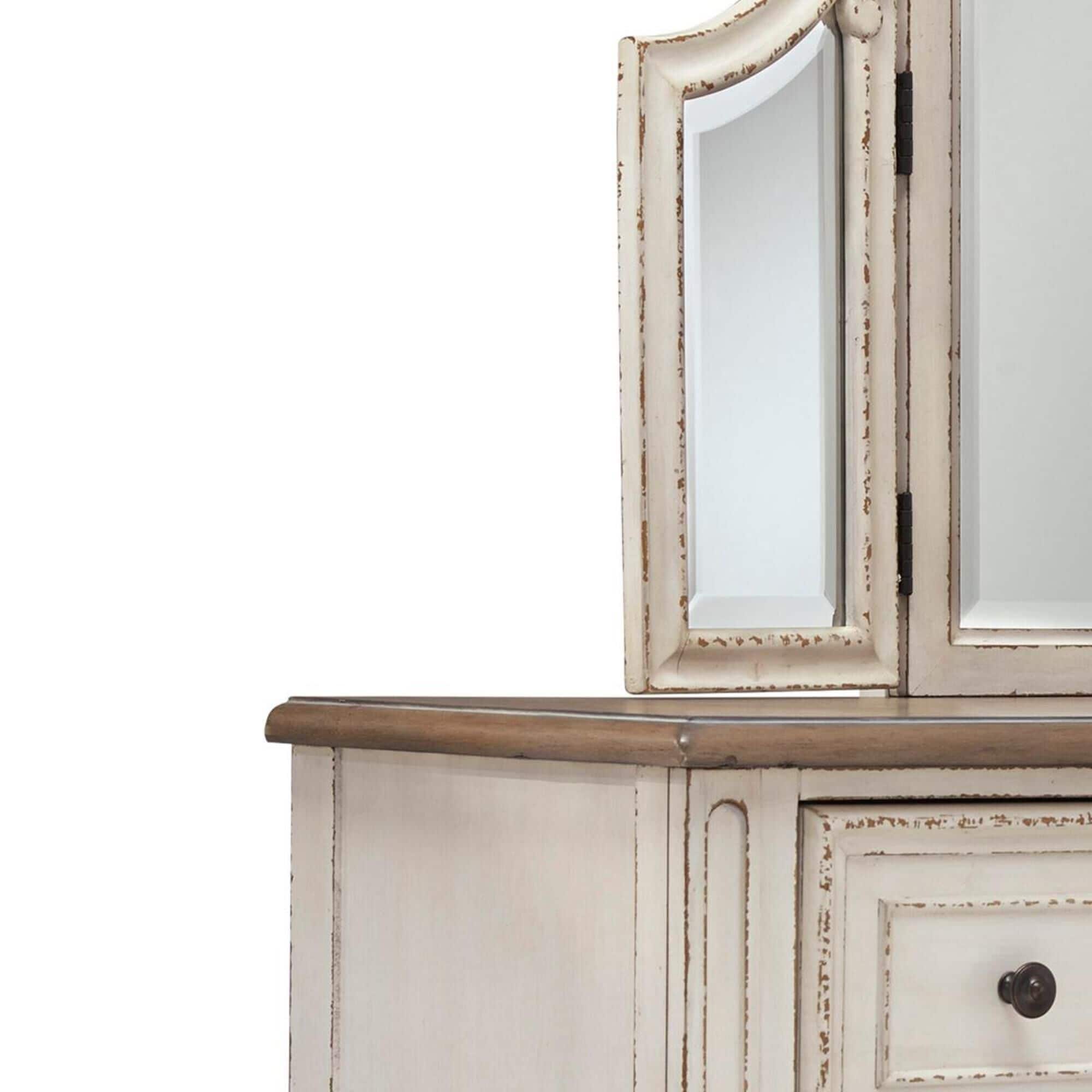Signature Design by Ashley Realyn Vanity with Mirror and Stool in