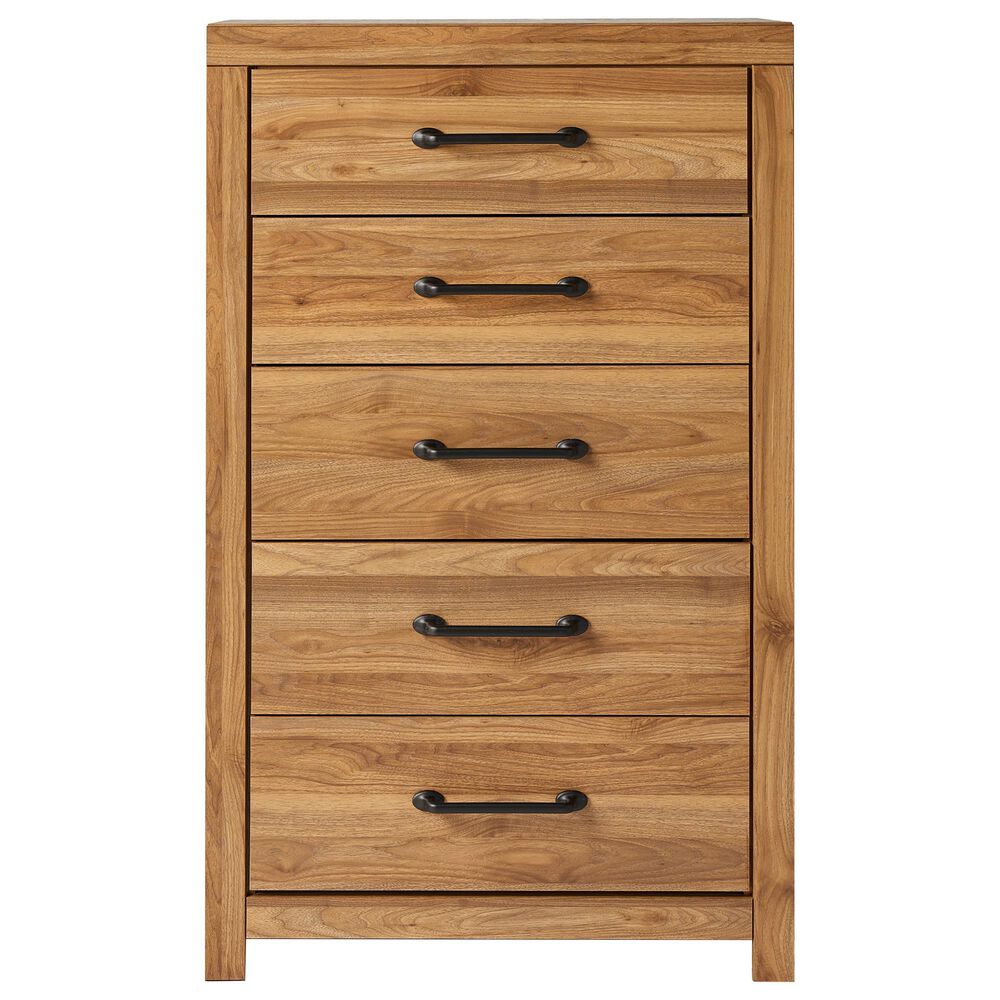Ashley Pasklyn 4-Piece Queen Bedroom Set in Rich Honey Brown, , large