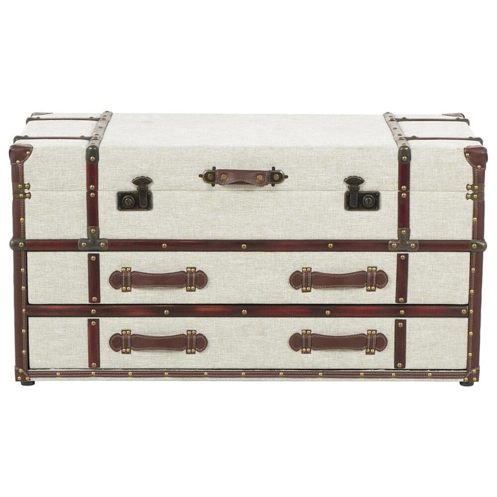 Maple and Jade 2-Drawer Coffee Table in Cream and Brown, , large