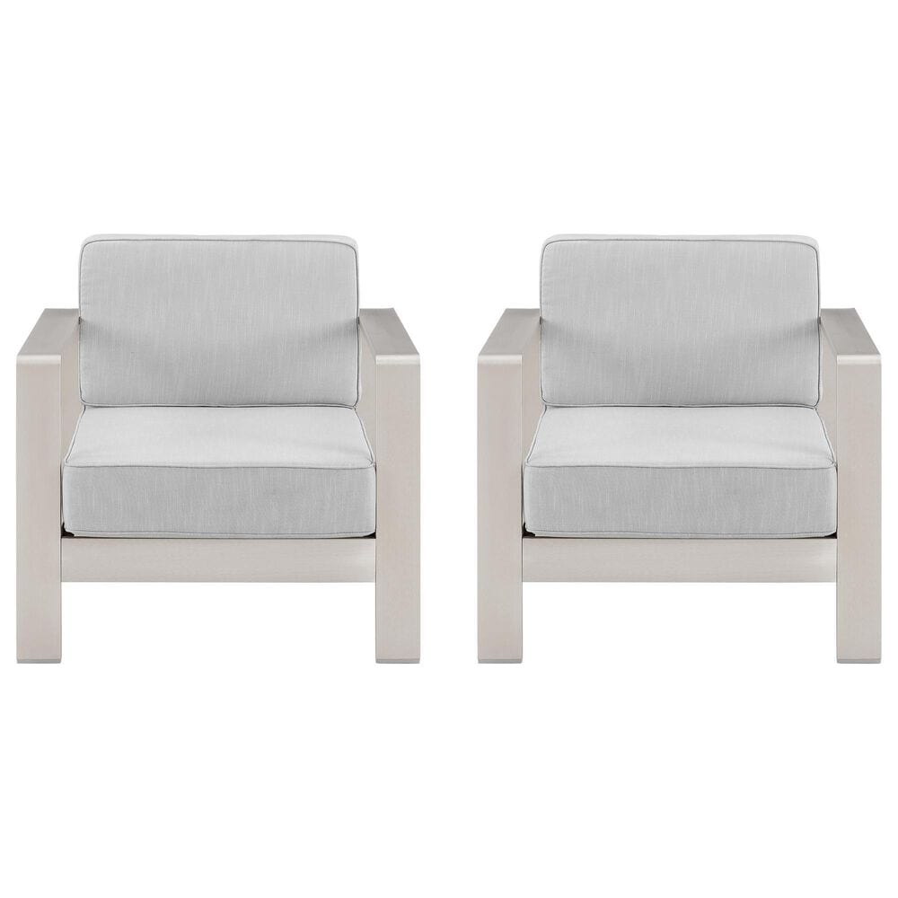 Linon Home Decor Karah Patio Arm Chair in Grey (Set of 2), , large