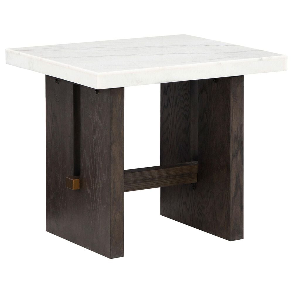 Ashley Burkhaus End Table in White and Dark Brown, , large