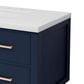 Lexora Home Castor 36" Single Bathroom Vanity in Blue with 2 cm White Quartz Top and Rectangular Sink, , large