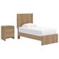Ashley Gramburg 2 Piece Twin Platform Panel Bedroom Set in Warm Brown, , large