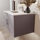 Lexora Home Geneva 36" Single Bathroom Vanity in Dark Grey with 2 cm White Cultured Marble Top and Rectangular Sink, , large
