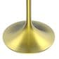 Leisuremod LeisureMod Verve Collection 27 Round Dining Table, Brushed Gold Base with Dark Maple MDF Top, , large