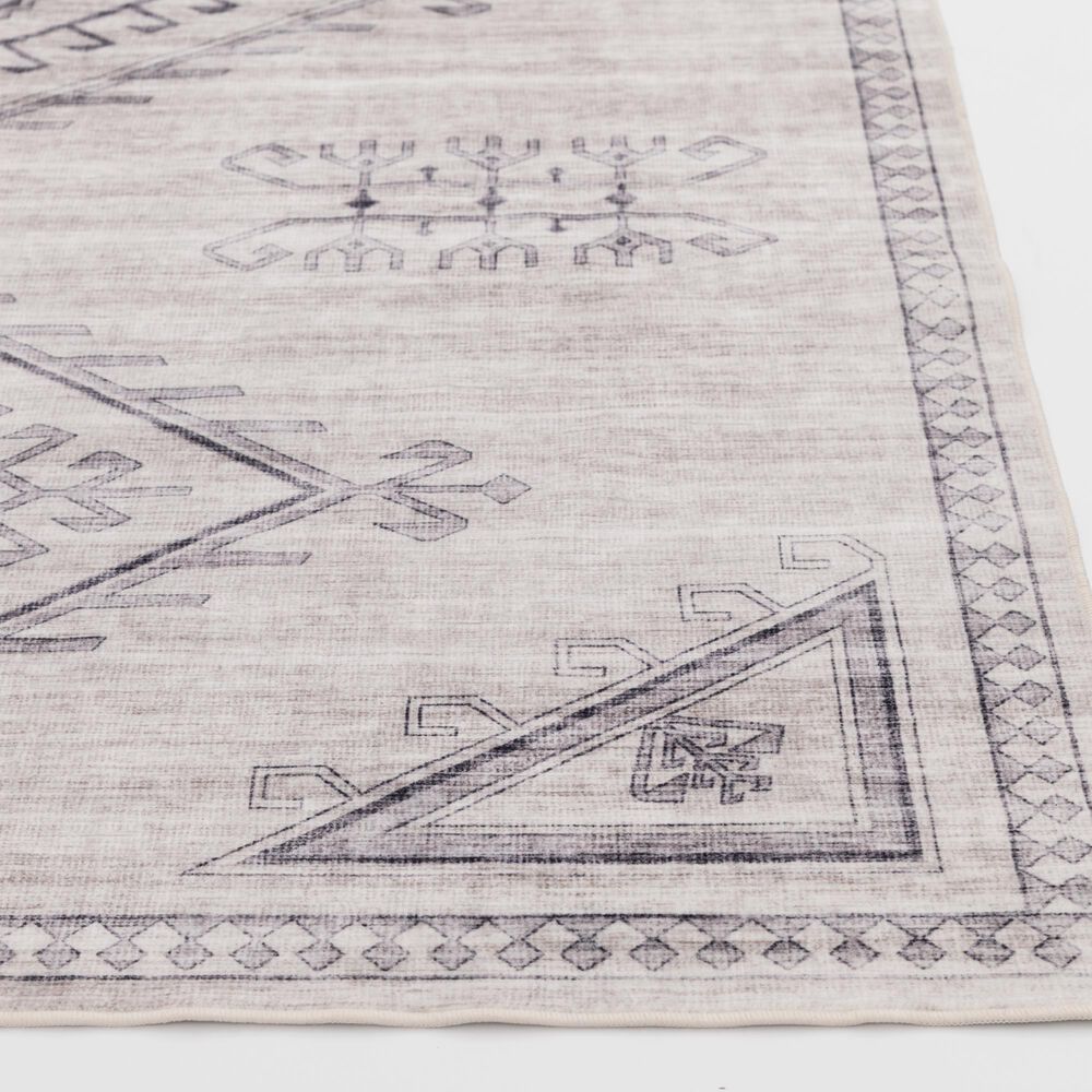 Central Oriental Rugease Aminah 5&#39; x 7&#39; Light Gray Area Rug, , large