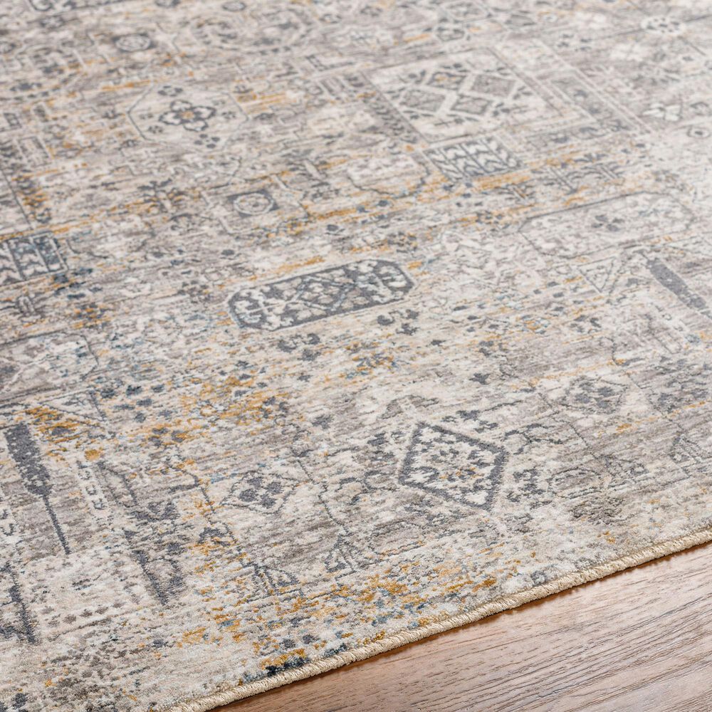 Surya Cardiff CDF-2310 Charcoal, Light Gray, Medium Gray, Camel and Blue 5' x 7'5" Area Rug, , large