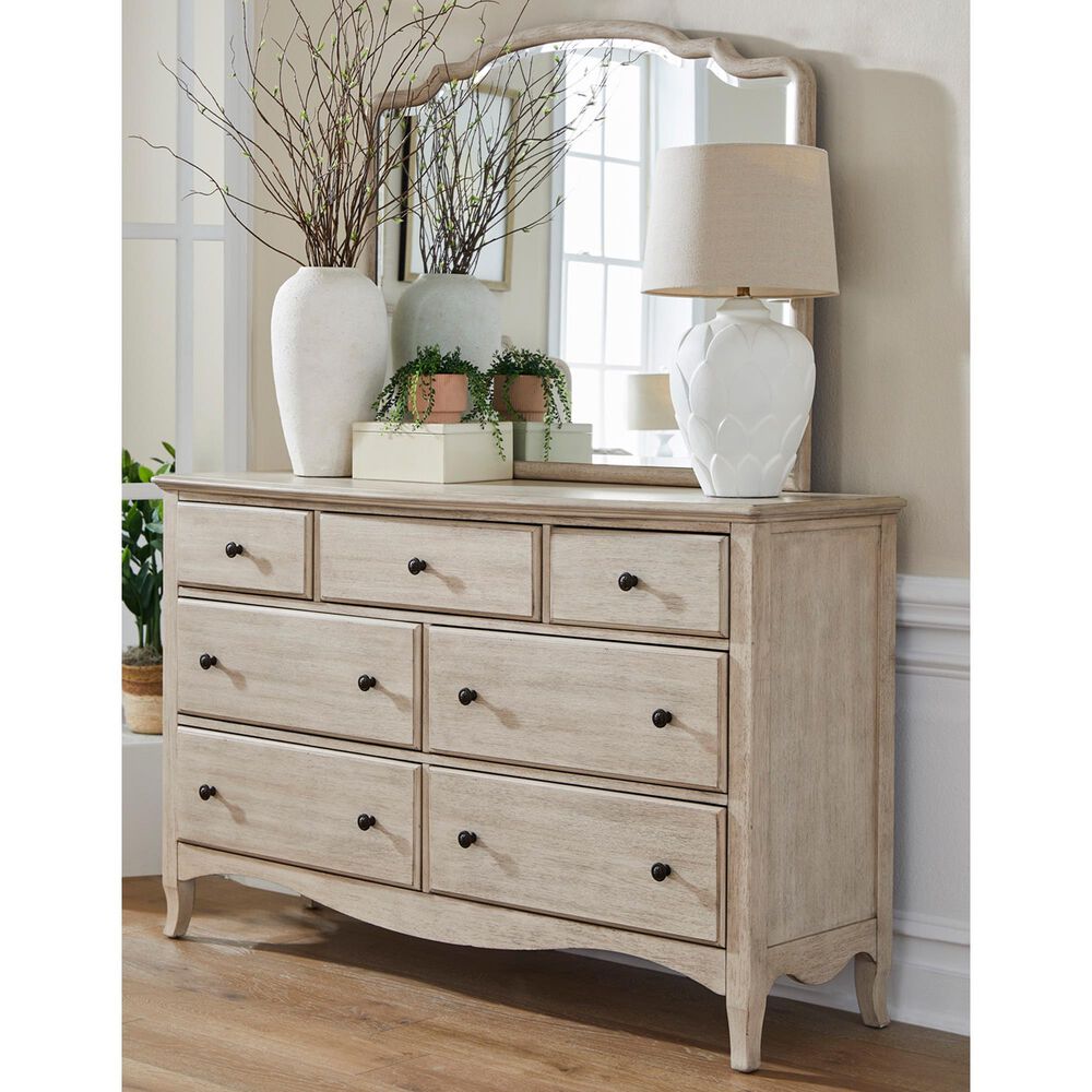 Riva Ridge Provence 8-Drawer Dresser and Mirror in Linen, , large