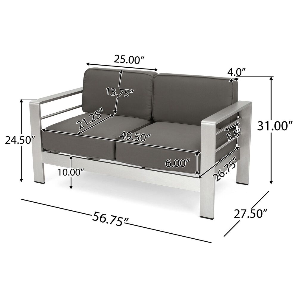 Hearth and Haven Cape Coral Outdoor Loveseat in Khaki, , large