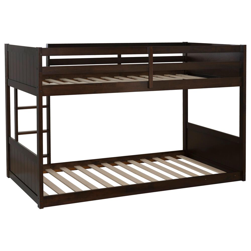 Linden Boulevard Dalton Low Profile Twin Bunk Bed in Espresso, , large