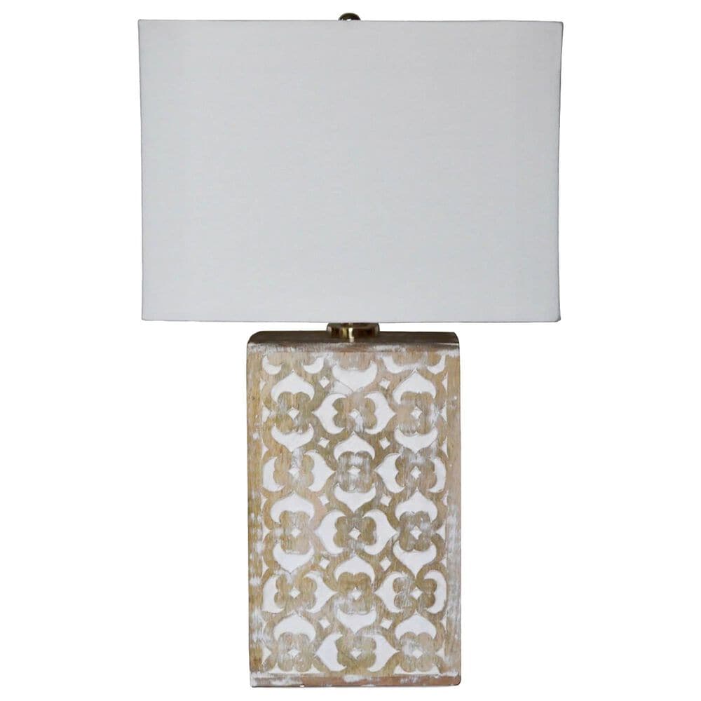 LH Imports Skye Blossom Table Lamp in Natural and White Washed, , large