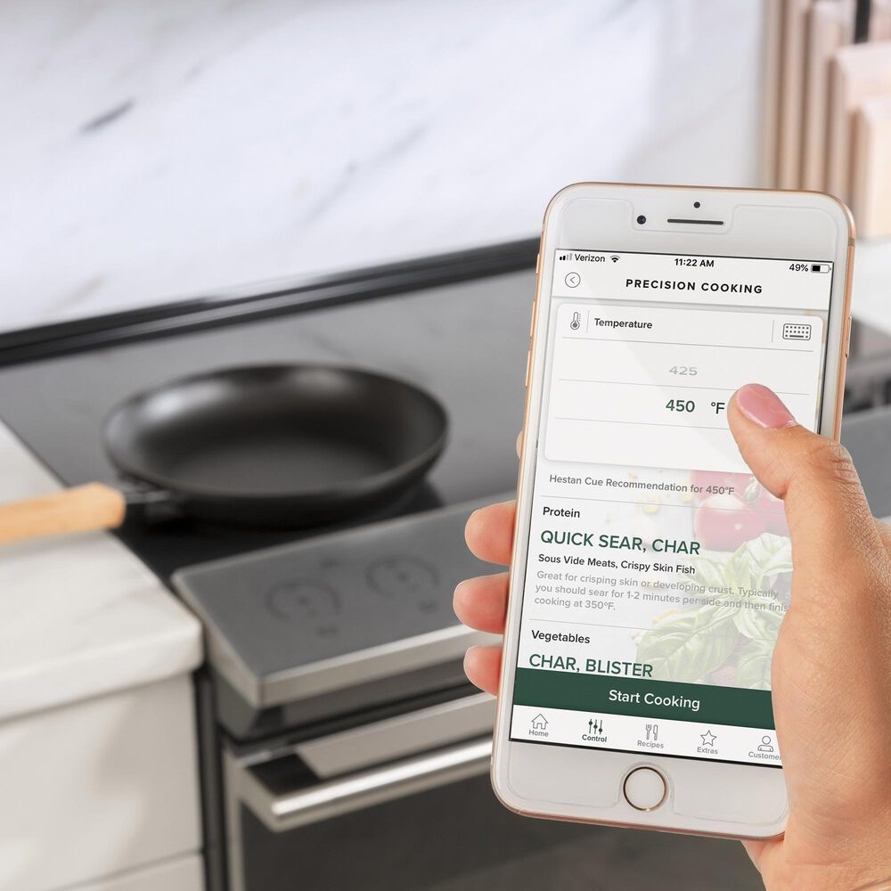 Cafe 5.3 Cu. Ft. Slide-In Electric Range in Brushed Stainless, , large