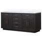 Lexora Home Abbey 72" Double Bathroom Vanity in Black Oak with 2 cm White Quartz Top and Rectangular Sinks, , large