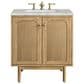 James Martin Vanities Laurent 30" Single Bathroom Vanity in Light Natural Oak with 3 cm Victorian Silver Quartz Top and Rectangular Sink, , large