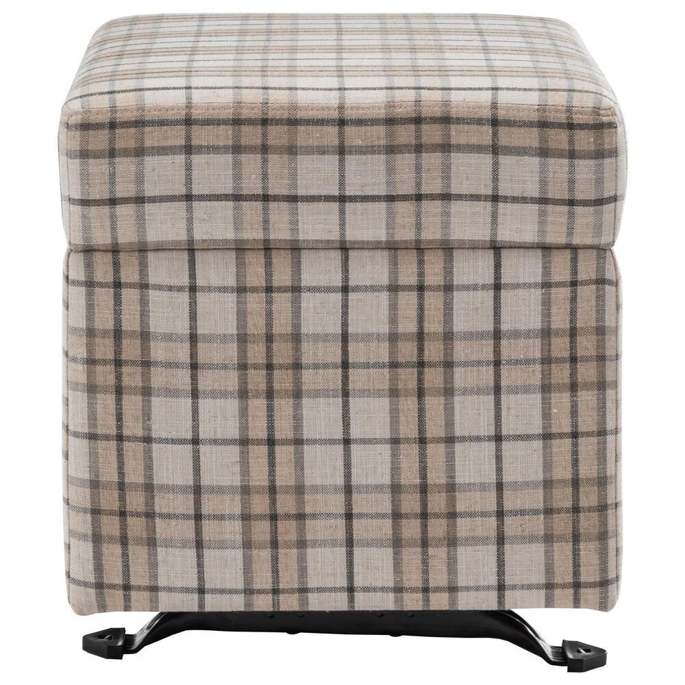 Lamps Per Se Camelot 25&quot; Rectangle Gliding Ottoman in Light Brown and Gray, , large