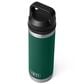 YETI Rambler 18 Oz Water Bottle with Chug Cap in Black Forest Green, , large