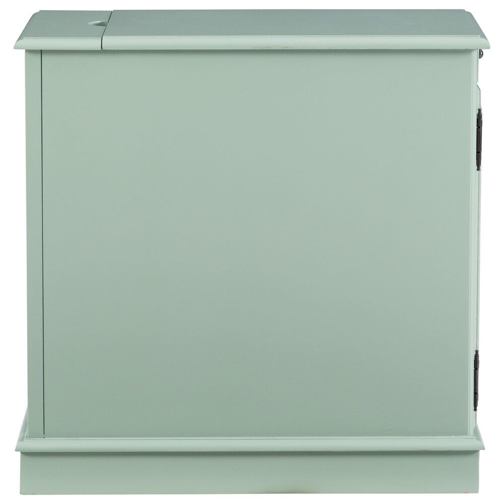 Linon Home Decor Barron Accent Table with USB Charging Station in Aqua, , large