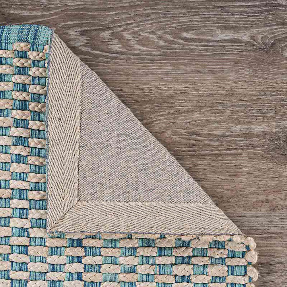 L&amp;R Resources Bleached Naturals 81436 7&#39;9&quot; x 9&#39;9&quot; Bleach, Blue and Ivory Area Rug, , large