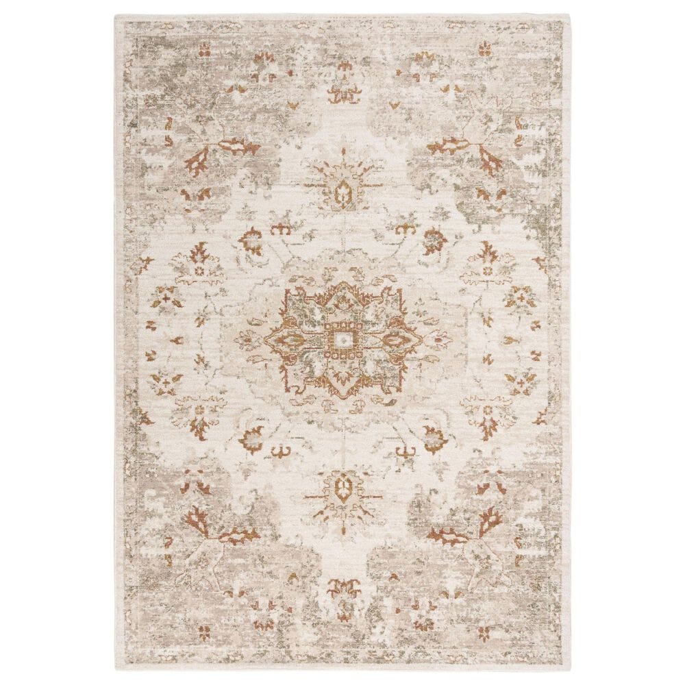 RIZZY Ventura Beige and Green 4" x 6" Area Rug, , large