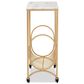 Baxton Studio Jacek Wine Cart in Gold and White Marble, , large