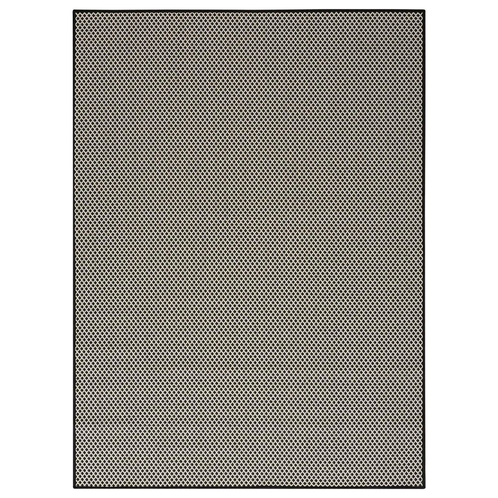 Nourison Courtyard Black and White 5&#39; x 7&#39; Indoor/Outdoor Area Rug, , large