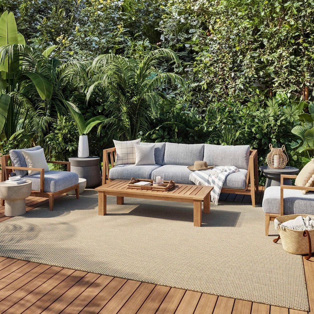 Nourison Courtyard Jute and Ivory 8&#39; x 10&#39; Indoor/Outdoor Area Rug, , large