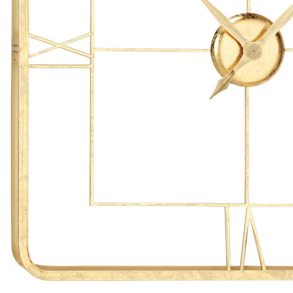 Maple and Jade Open Frame Decorative Wall Clock in Satin Gold, , large