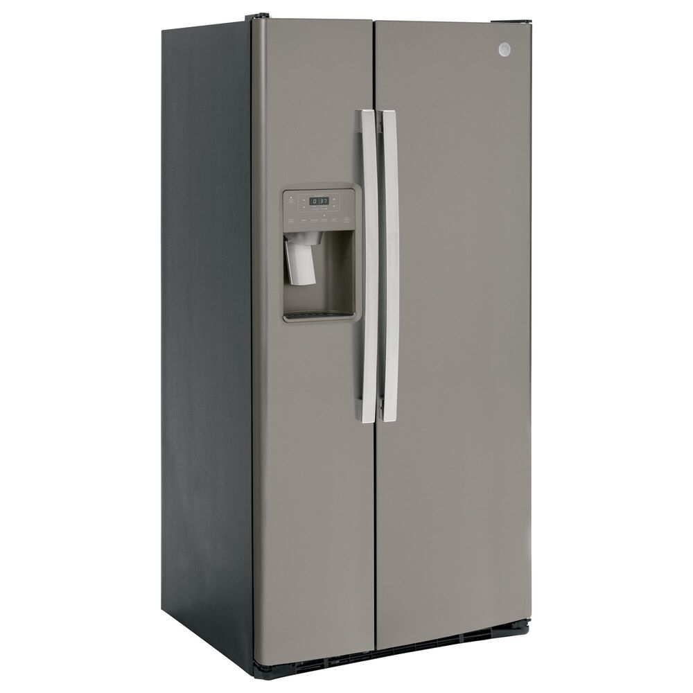 GE Appliances 23 Cu. Ft. Side by Side Refrigerator with External Dispenser in Fingerprint Resistant Slate, , large
