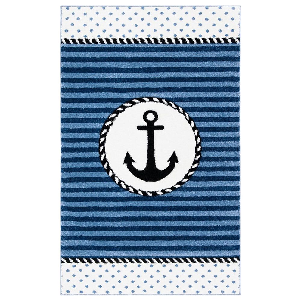 Safavieh Carousel Nautical 4" x 6" Navy and Ivory Kids  Area Rug, , large
