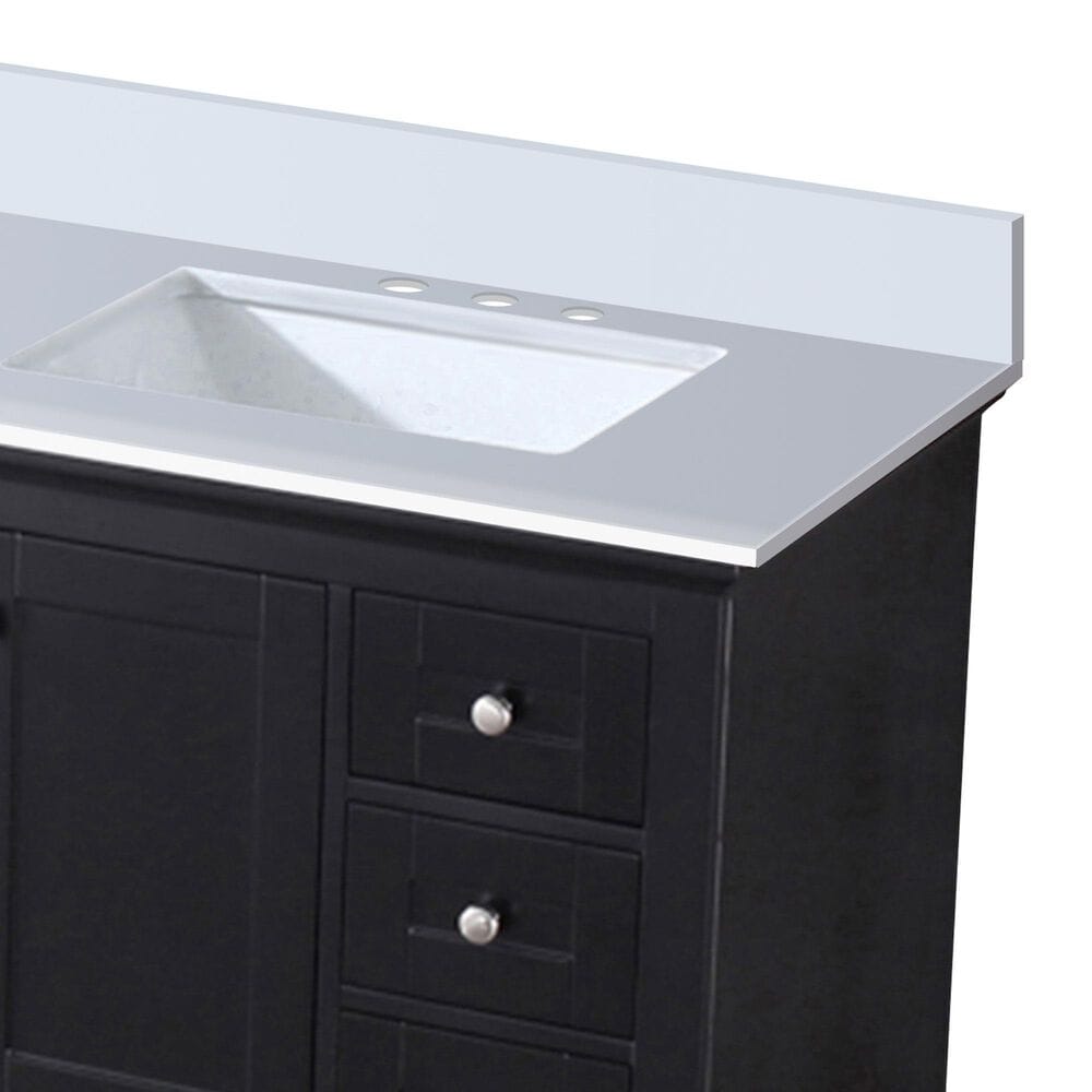 Lexora Home Dukes 84&quot; Double Bathroom Vanity in Espresso with 2 cm White Quartz Top and Rectangular Sinks, , large