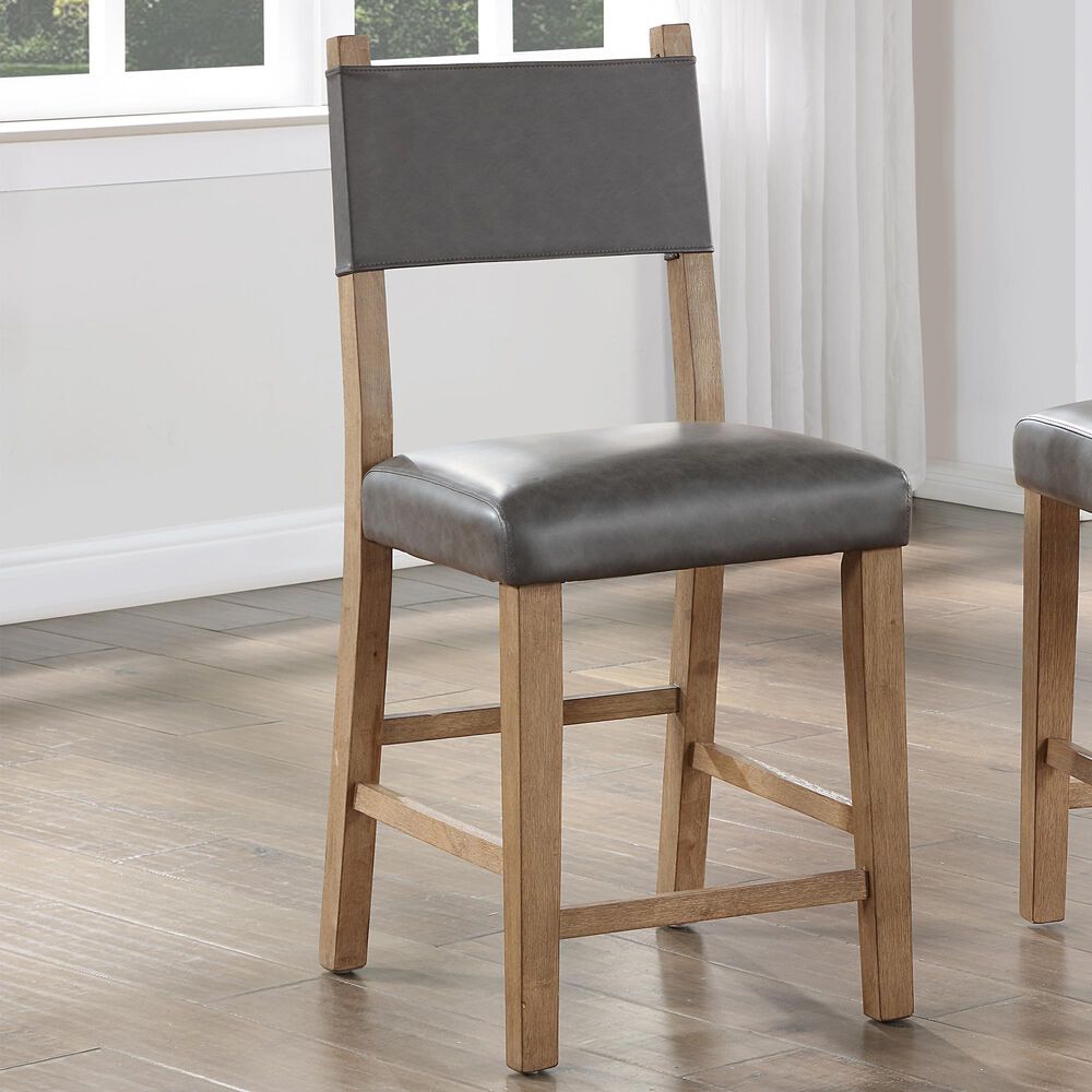 Steve Silver Aubrey Counter Stool in Driftwood Brown, , large