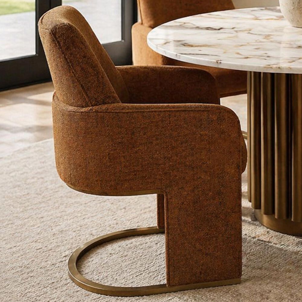 Casabianca Home Brenda Arm Chair in Cinnamon Brown, , large