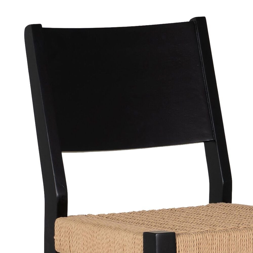 Linon Home Decor Cadence Bar Stool in Matte Black and Natural (Set of 2), , large