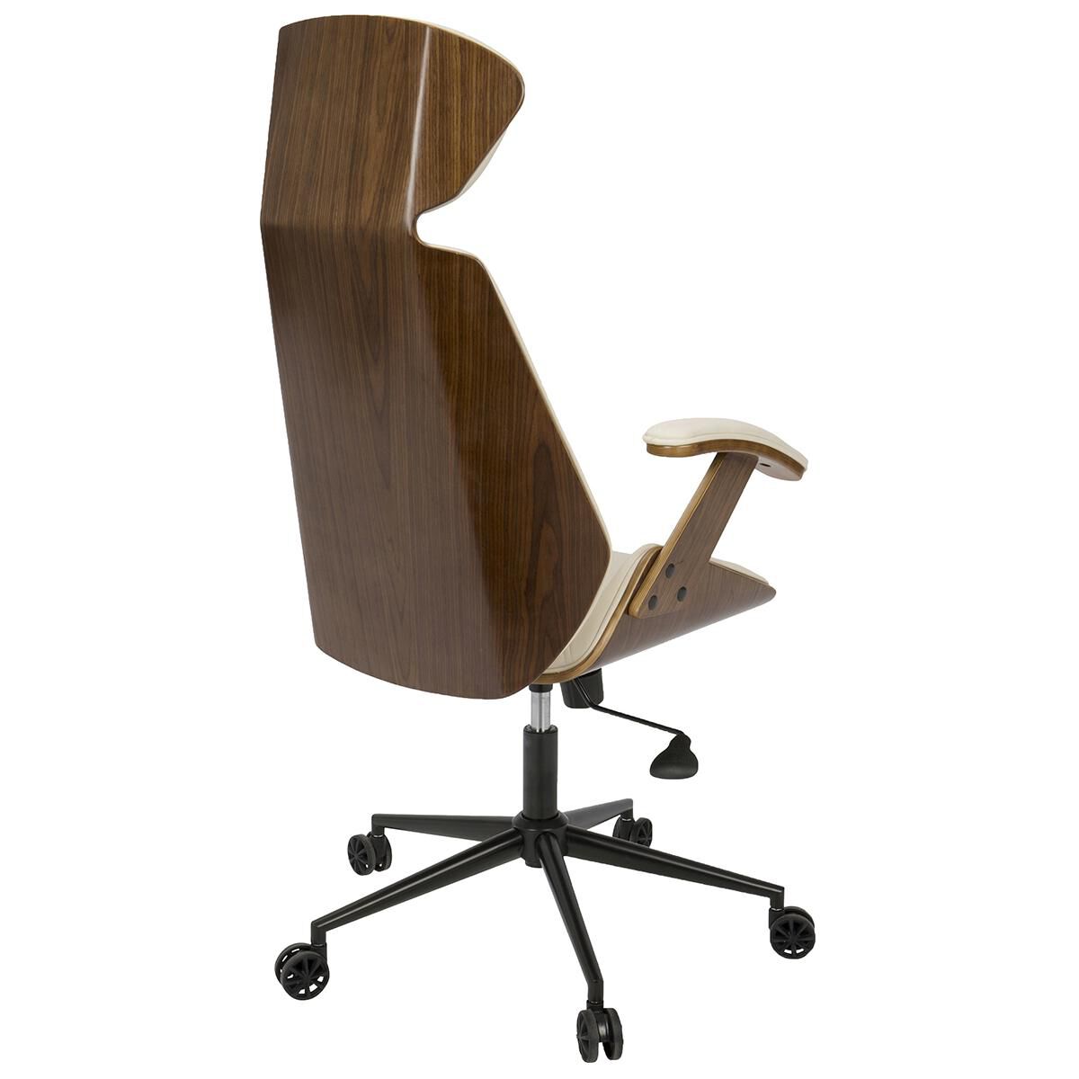 Lumisource Spectre Adjustable Office Chair in Cream/Walnut