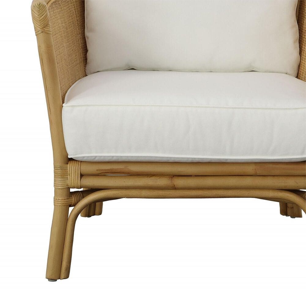 Uttermost Pacific Arm Chair with White Cushion in Natural, , large