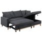 HOMLUX 84.25"W Reversible Sleeper Sectional Sofa with Storage Chaise and Pillows, in Dark Grey, , large