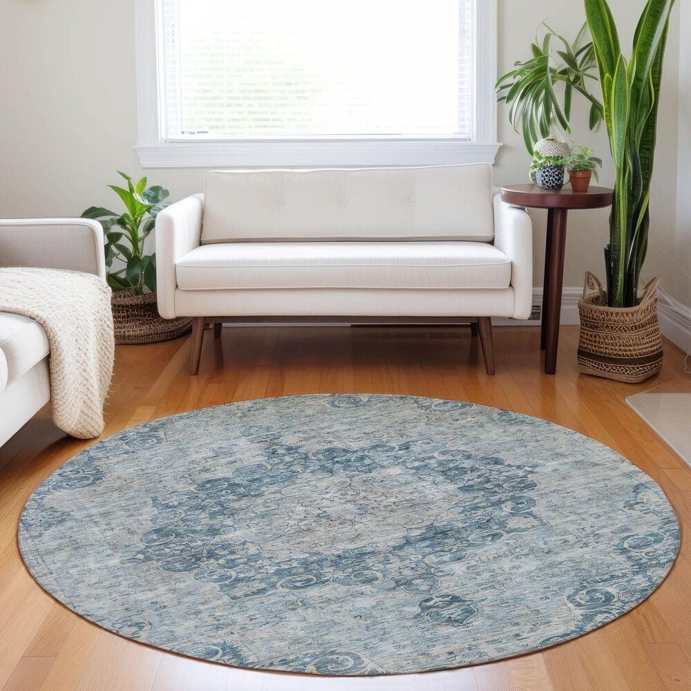 Dalyn Rug Company Tabrook TB5 Blue 8&#39; Round Area Rug, , large