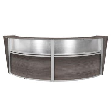 Regency Global Sourcing Marque Plexi Reception 2-Piece Desk Workstation Set in Driftwood Grey, , large