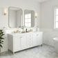 James Martin Vanities Chicago 72" Double Bathroom Vanity in Glossy White with 3 cm White Zeus Quartz Top and Rectangular Sinks, , large